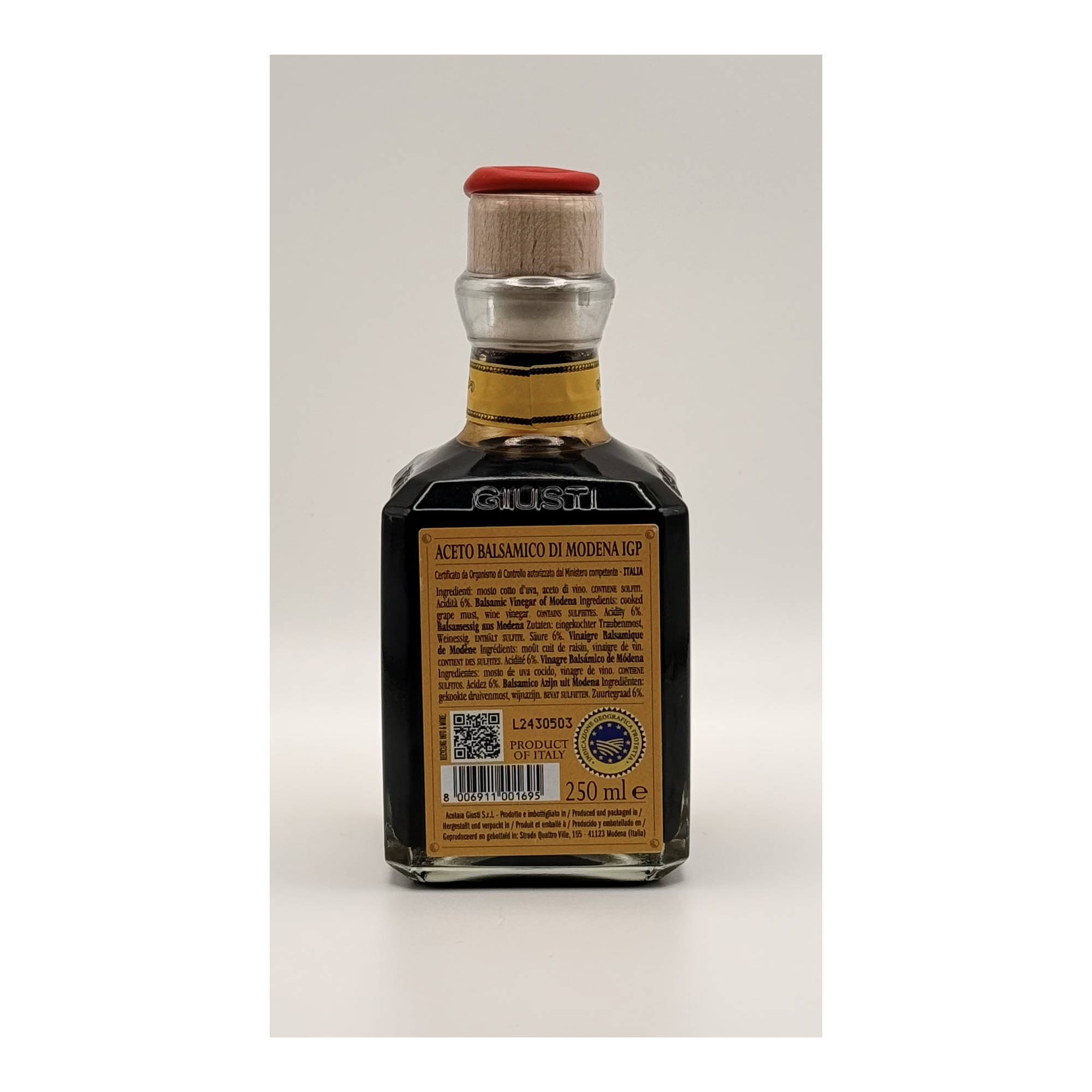 Balsamic Vinegar of Modena PGI, 250ml - 4 Gold Medals - Cubica